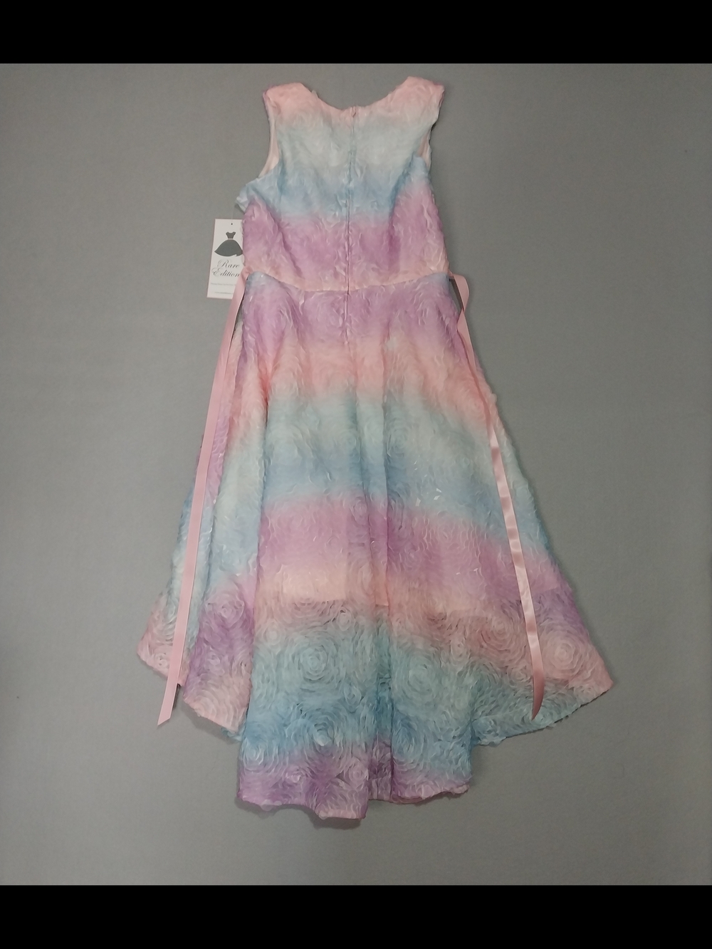 Rare Editions Pink Lavender Blue Textured Dress with Jewel Belt - Picture 3 of 14